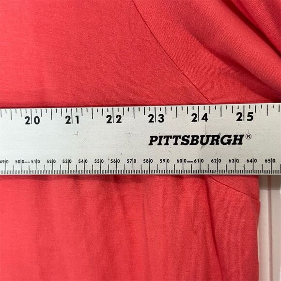 Ava & Viv Coral Pink Button-Front Blouse Tunic Top 3X Lightweight Minimalist - Picture 3 of 7